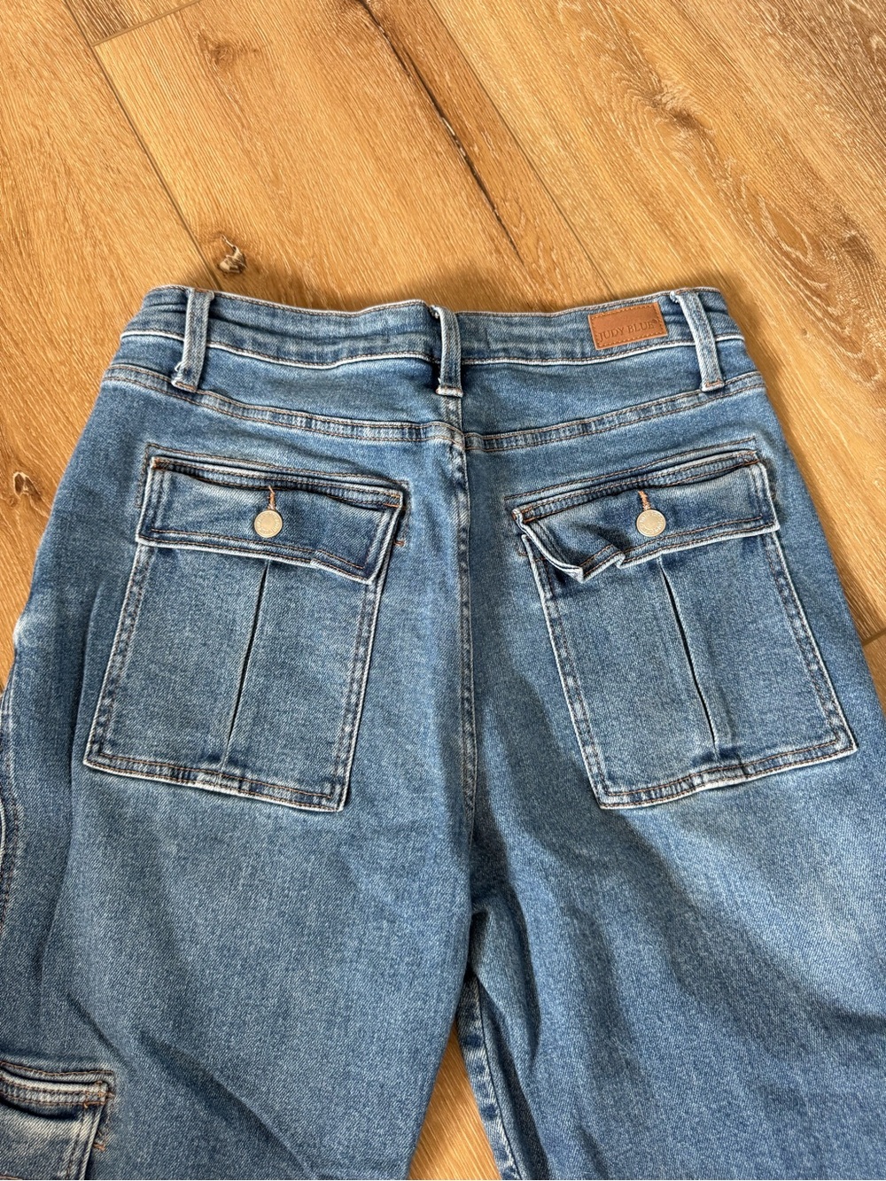 Judy Blue Wide Leg Cargo Jeans High Waisted Size 11 / 30 - Picture 8 of 11